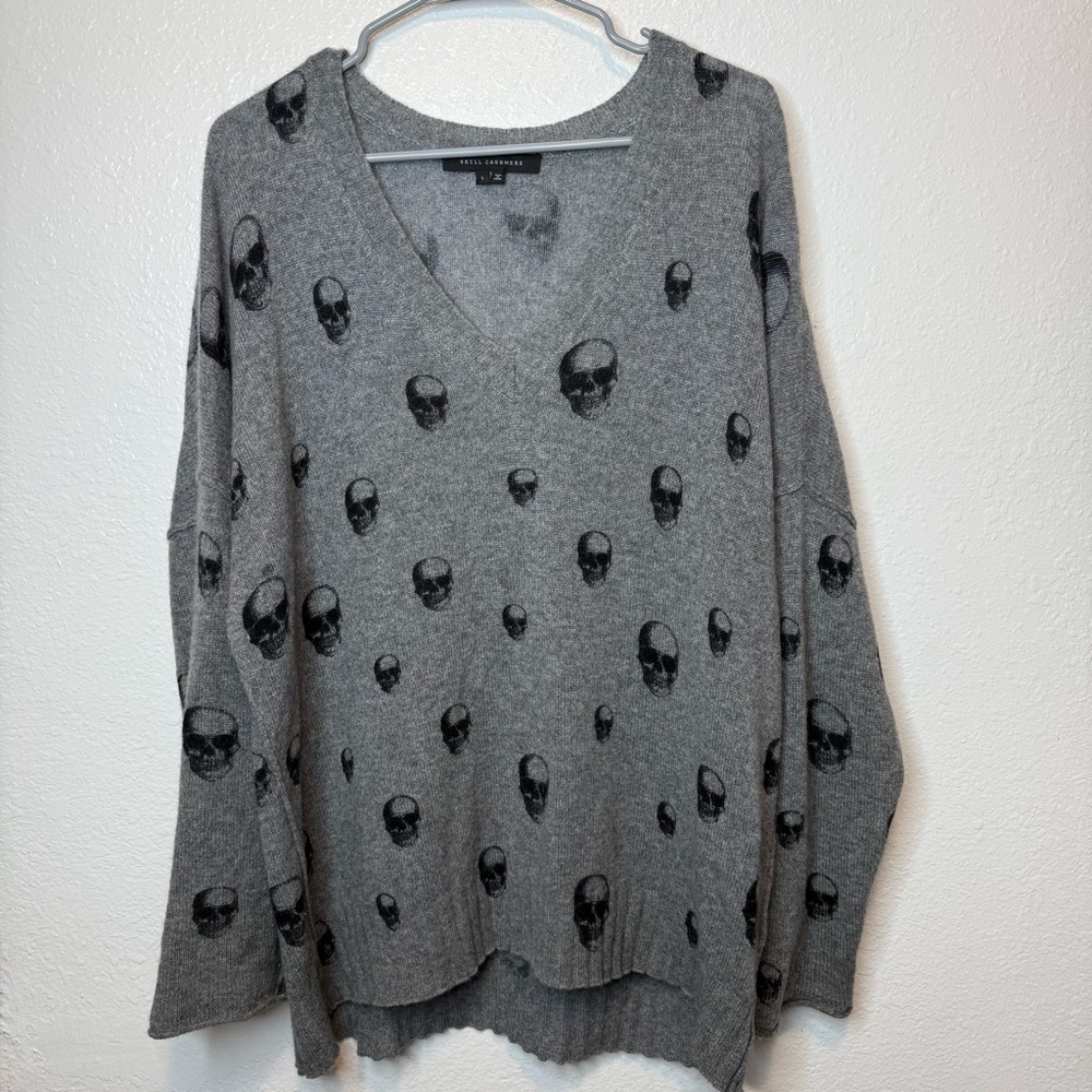 Skull Cashmere All Over Skull Design Sweater Goth Mall Goth Size Large